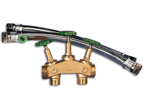 Connection set with three-way fitting